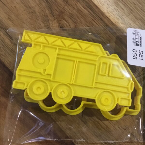 Custom cookie cutters Fire Truck Embosser & Cutter SET 058